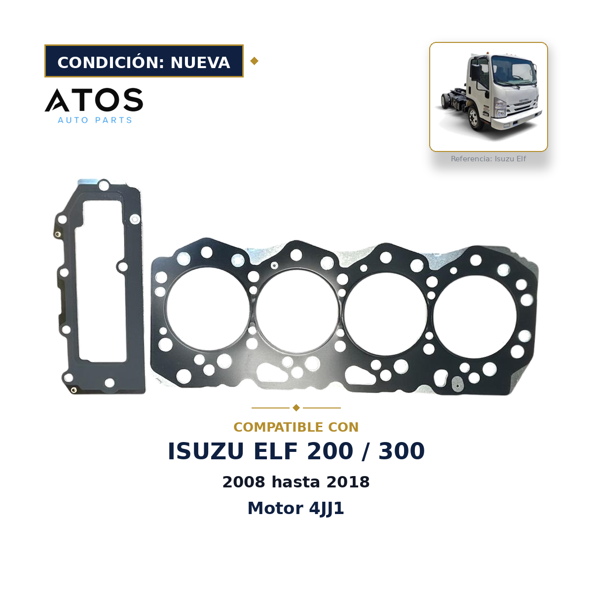 Juntas de Cabeza Isuzu 4JJ1 Elf 200 300 3 muescas
