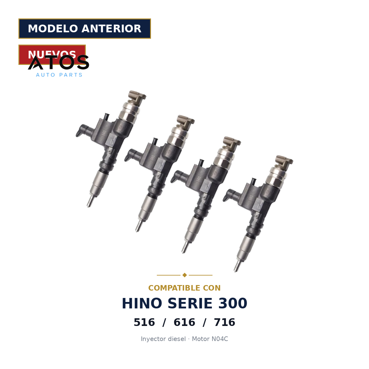 Juego de Inyectores Nuevos Hino 616 716 816 Serie 300