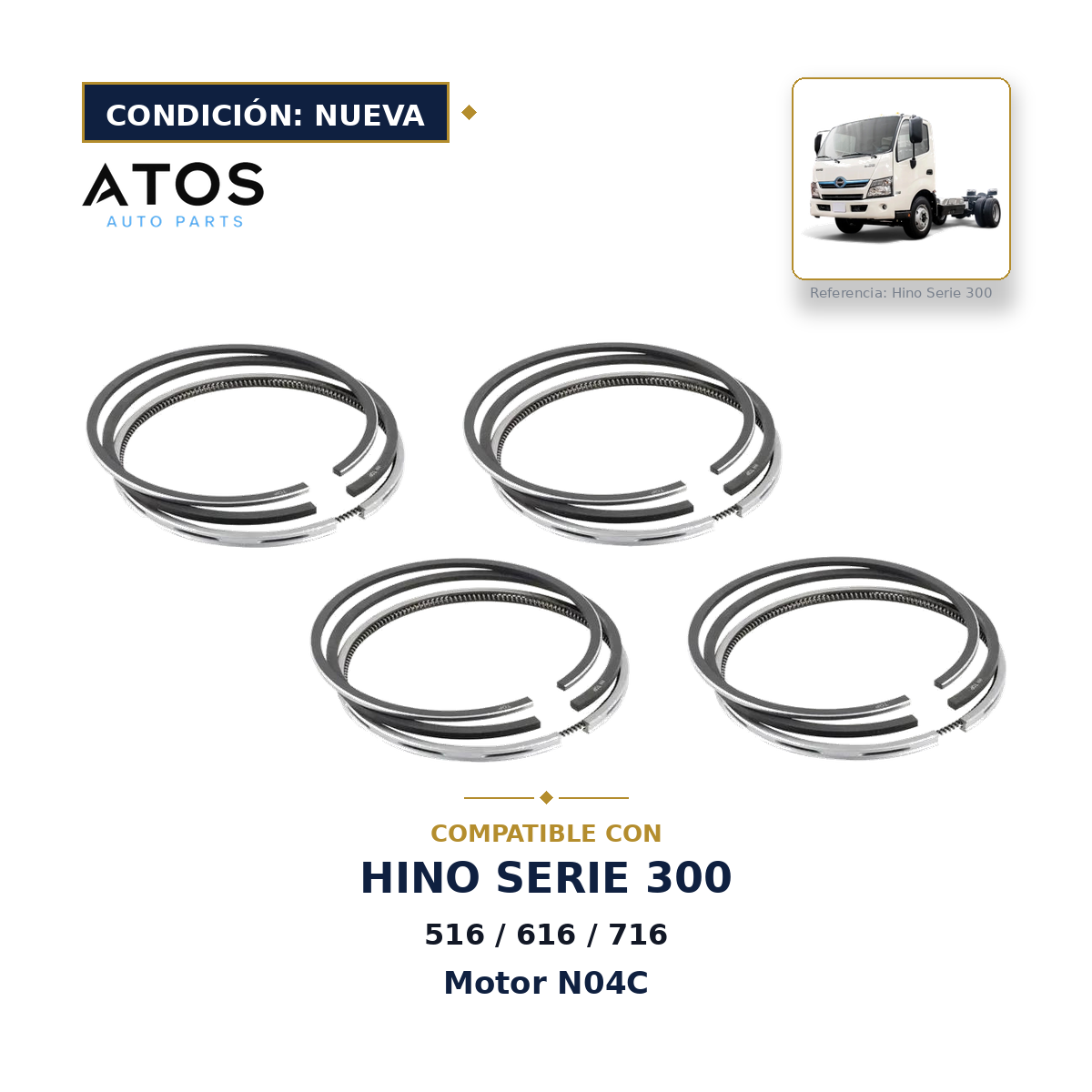 Anillos Hino 616 716 816 Serie 300